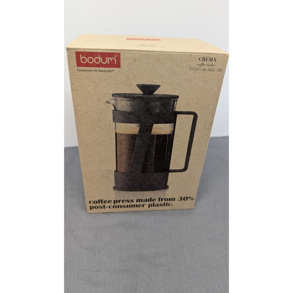 Bodum Crema French Press 8 Cup 34oz Black Starbucks Recycled Coffee Maker